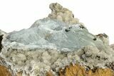 Blue Bladed Barite Crystals On Calcite - Morocco #222902-3